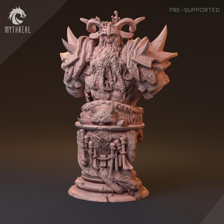 Bostor-Tan, Undead Overlord | Resin Bust Statue of the Cursed Warlord - Plague Miniatures