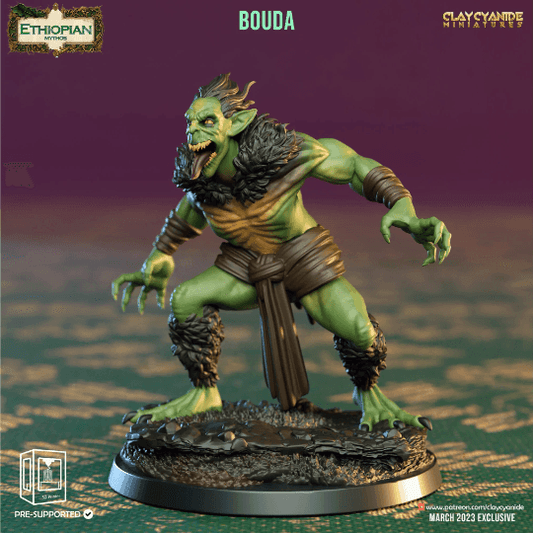 Bouda Miniature | Ethiopian Goblin Creature for Tabletop Adventures | 32mm Scale - Plague Miniatures