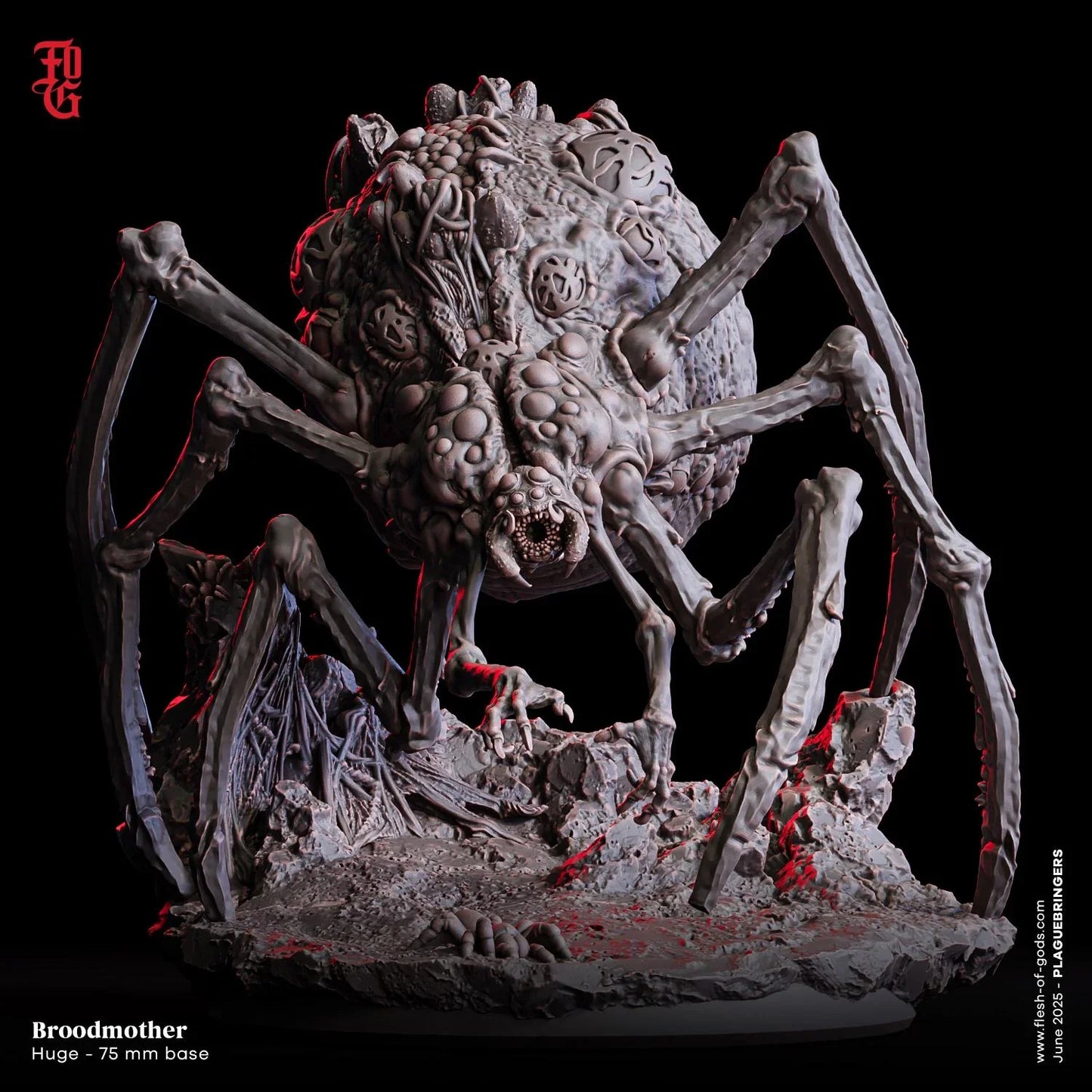 Broodmother | Spider Aberration Boss Monster Miniature | 75mm Base - Plague Miniatures