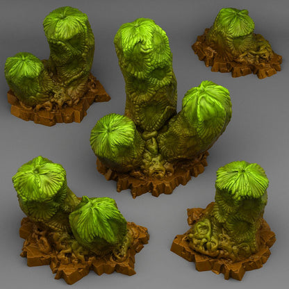 Cactus from Mars Miniatures | Wargaming Terrain Arid Plant Set of 5 | 28mm or 32mm Scale - Plague Miniatures