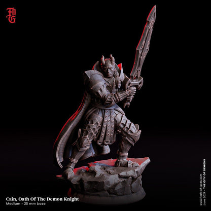 Cain, Oath of the Demon Knight Bust | Dark Paladin Statue - Plague Miniatures