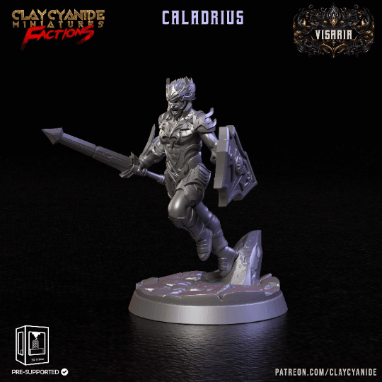 Caladrius Viseria's Noble Warrior Miniature | 32mm Scale - Plague Miniatures