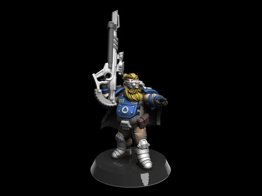 Captain Beldin, Sniper Dwarf Captain Miniature | Galactic Sniper Squad Leader - Plague Miniatures