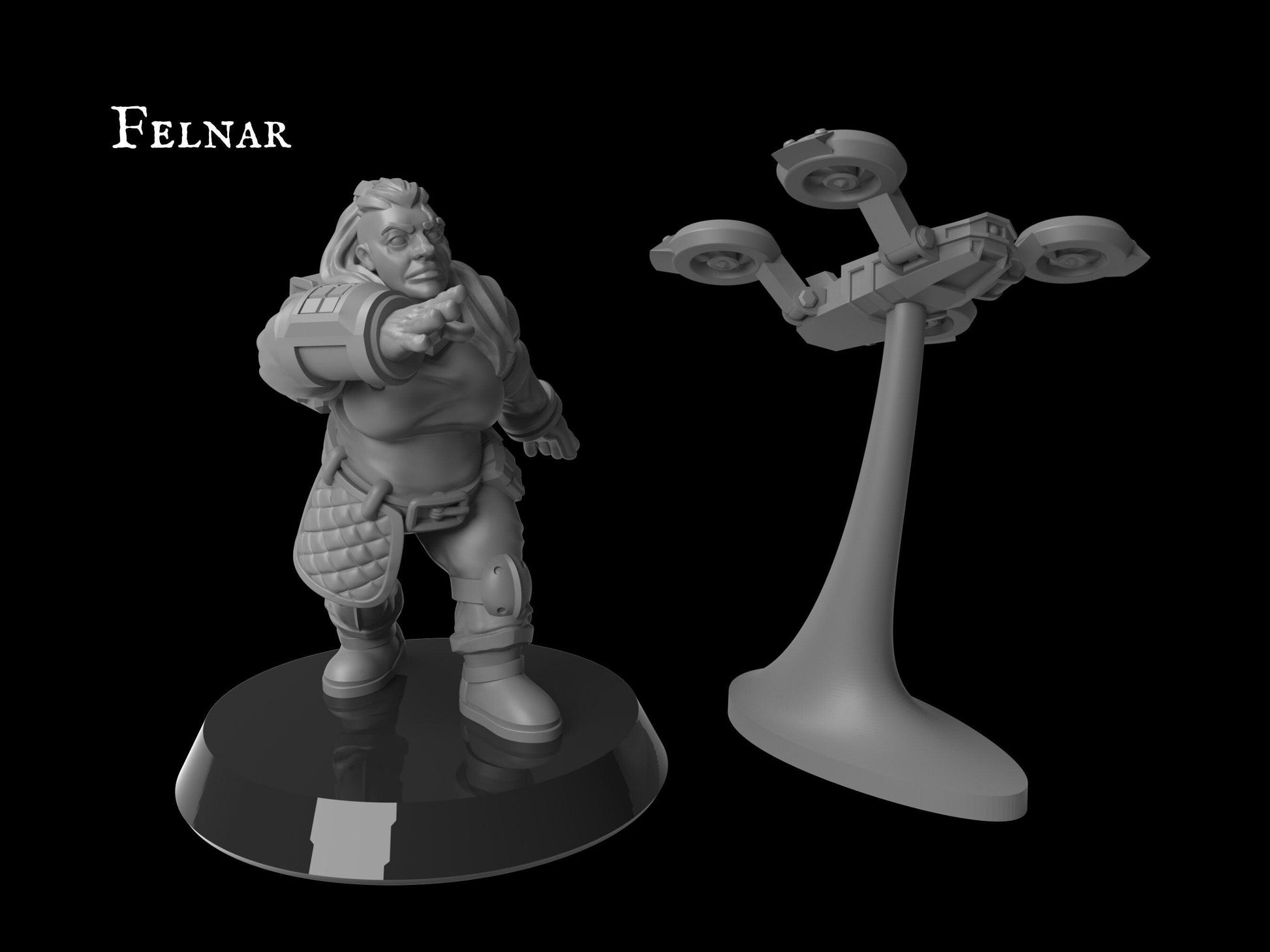 Captain Beldin, Sniper Dwarf Captain Miniature | Galactic Sniper Squad Leader - Plague Miniatures