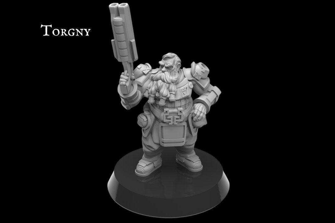 Captain Eirik, Commanding Infiltrator Dwarf Miniature | Galactic Infiltration Squad Leader - Plague Miniatures