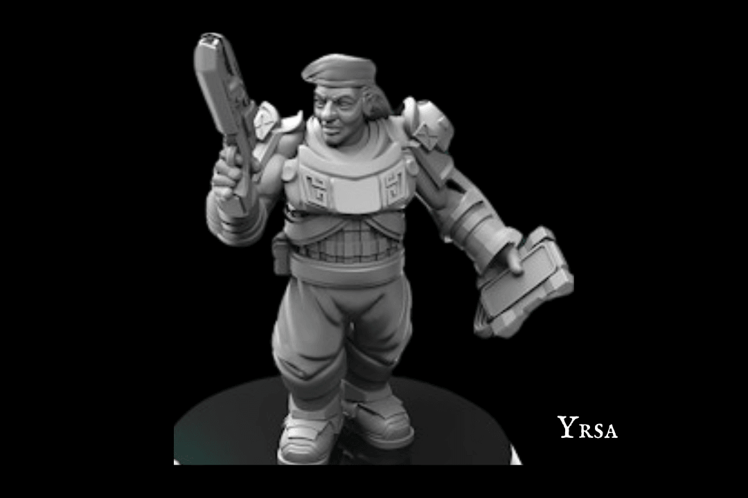 Captain Eirik, Commanding Infiltrator Dwarf Miniature | Galactic Infiltration Squad Leader - Plague Miniatures