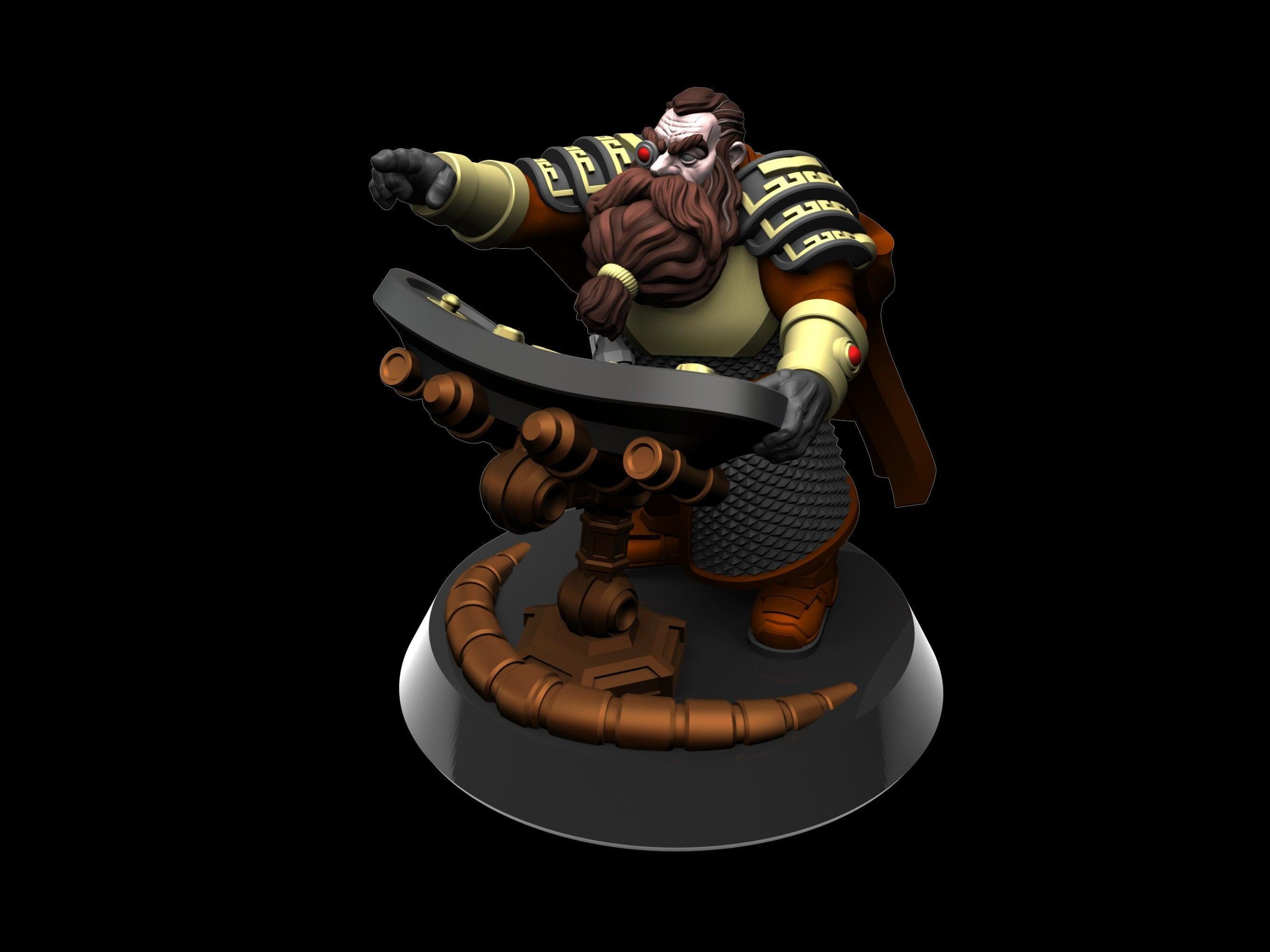 Mini Captain Scary Captain Haldor, Tactical Dwarf Captain Miniature | Galactic Tactical S ...