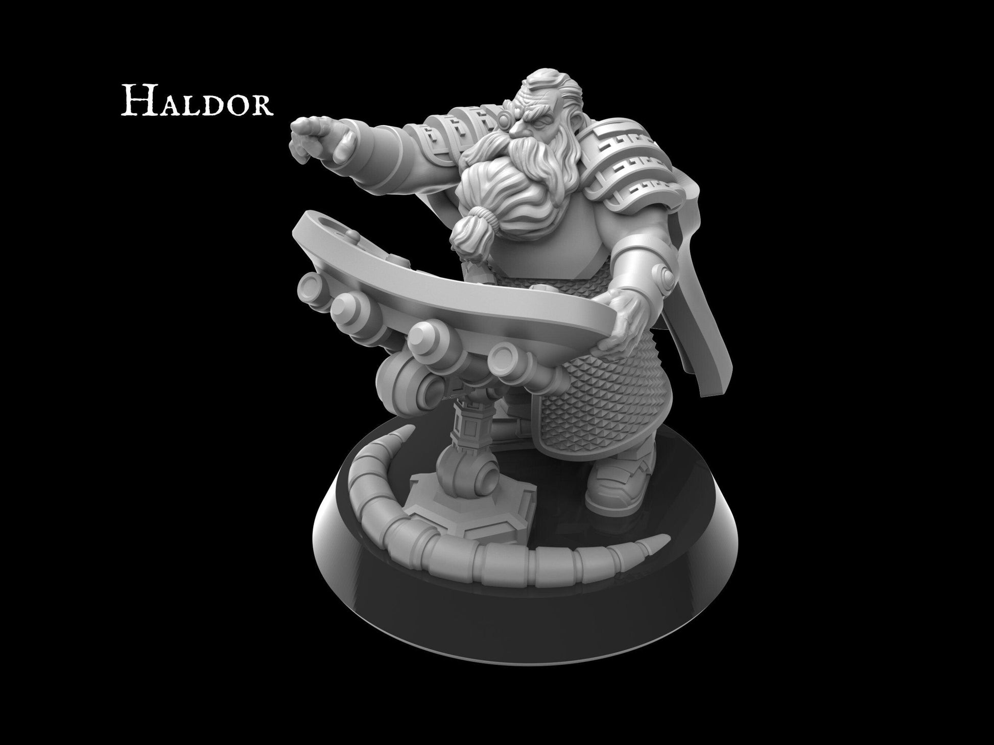 Captain Haldor, Tactical Dwarf Captain Miniature | Galactic Tactical Squad Leader - Plague Miniatures