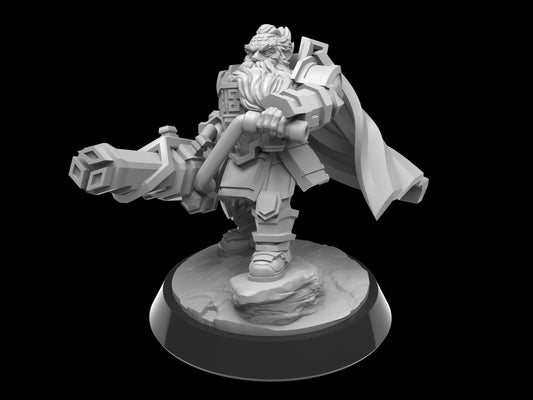 Captain Thorgar, Senior Dwarf Captain Miniature | Heavy Gun Specialist - Plague Miniatures