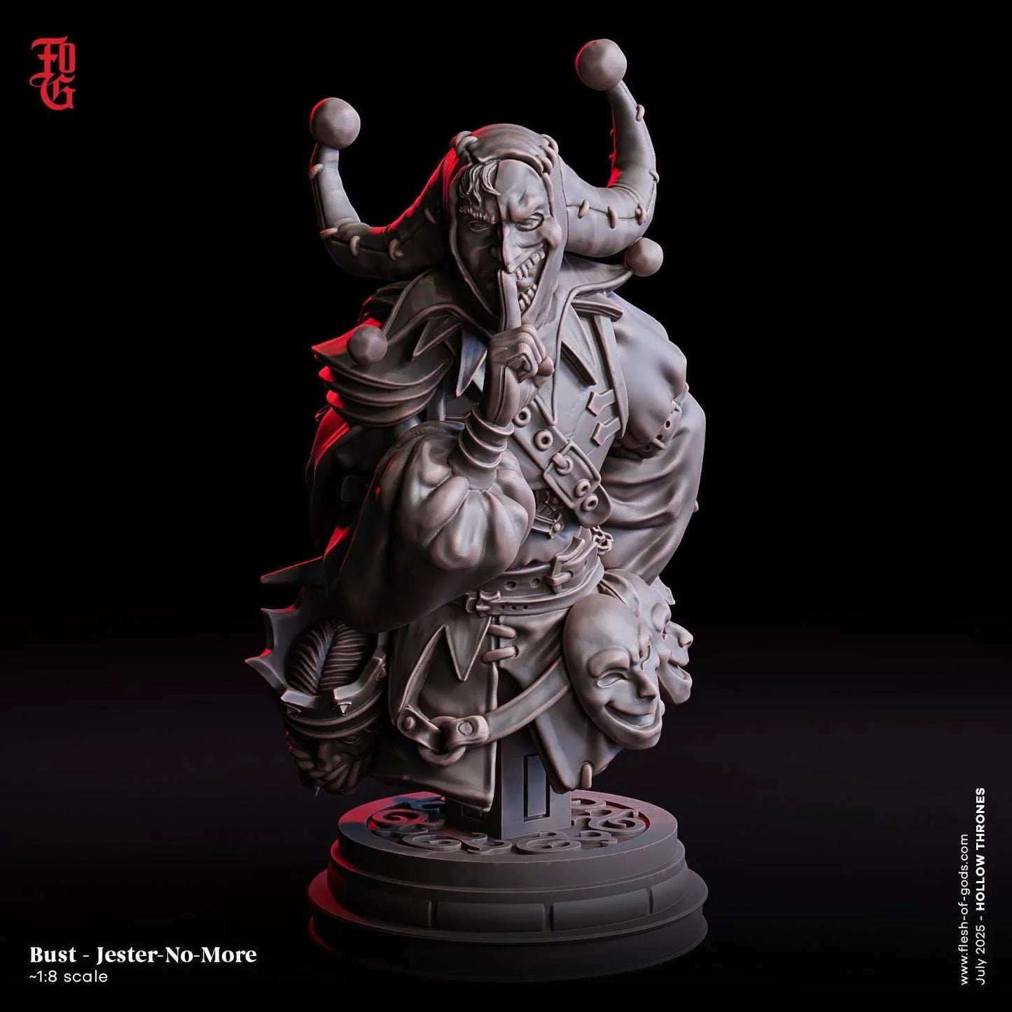 Carnival Jester | Foolish Joker NPC Miniature | 32mm Scale or 75mm Scale - Plague Miniatures