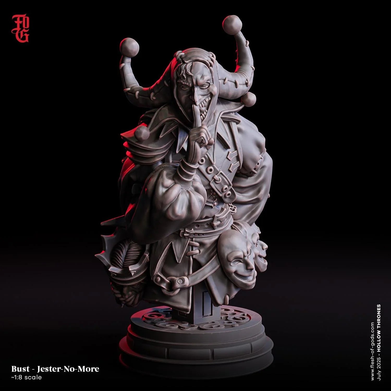 Carnival Jester | Foolish Joker NPC Miniature | 32mm Scale or 75mm Scale - Plague Miniatures
