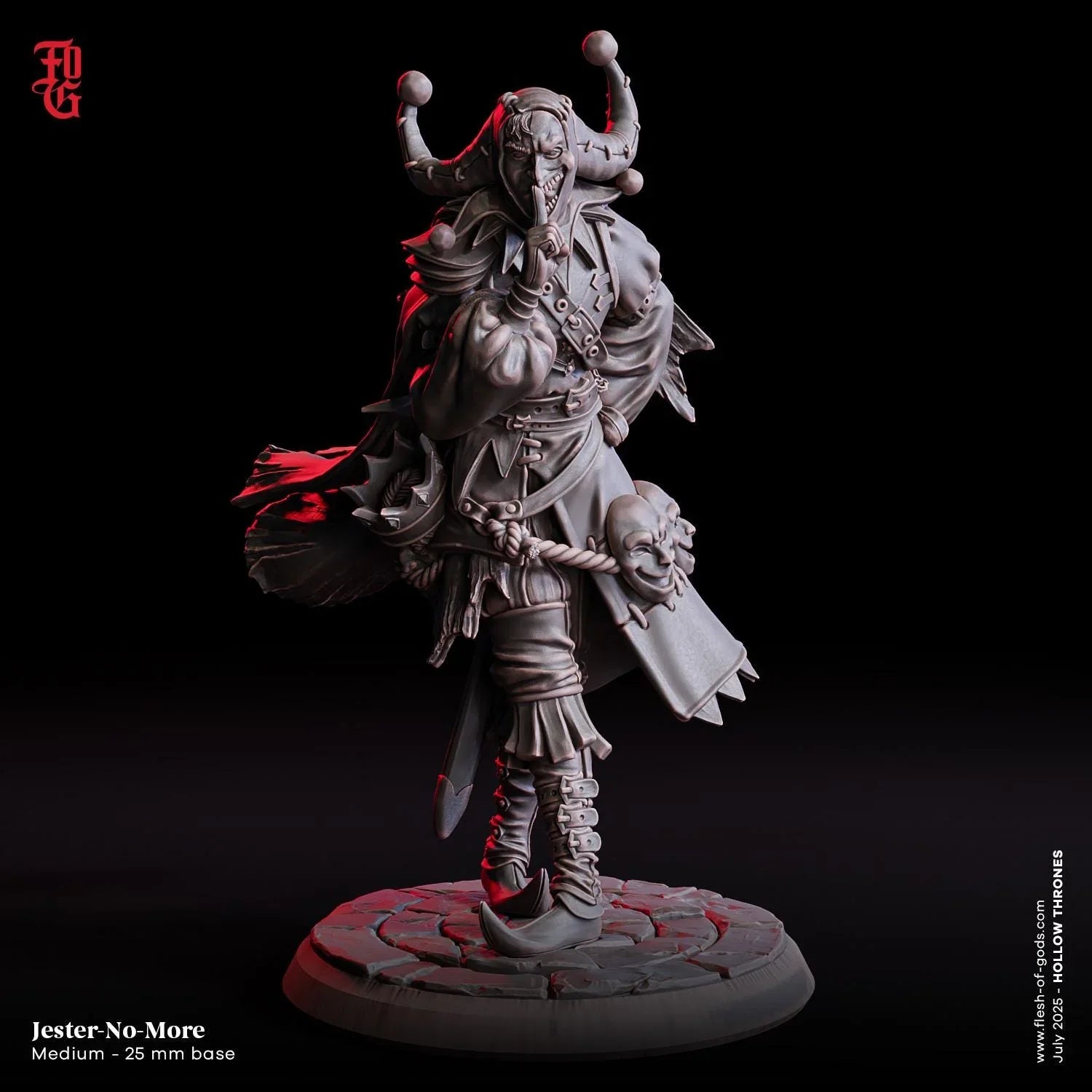 Carnival Jester | Foolish Joker NPC Miniature | 32mm Scale or 75mm Scale - Plague Miniatures