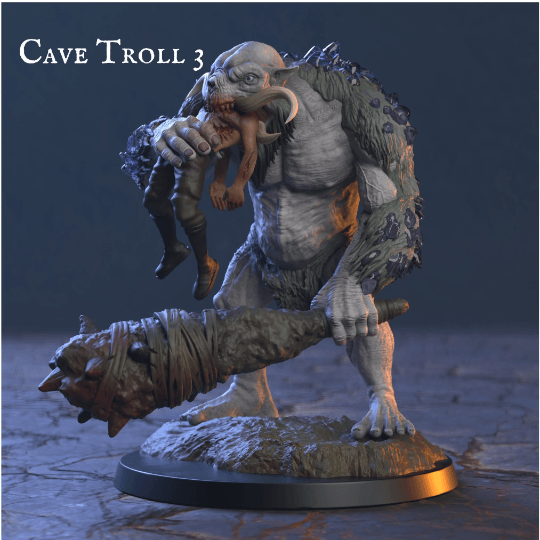 Cave Troll Miniature | Fearsome Fantasy Figure for Tabletop Adventures | 32mm Scale - Plague Miniatures