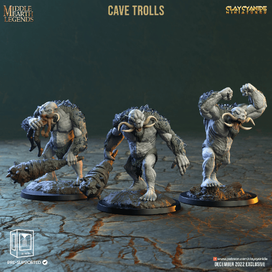 Cave Troll Miniature | Fearsome Fantasy Figure for Tabletop Adventures | 32mm Scale - Plague Miniatures shop for DnD Miniatures