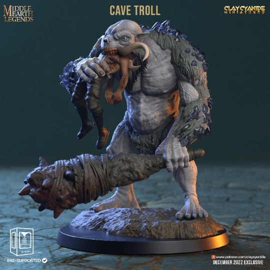 Cave Troll Monster Miniature | Monster for Dungeons and Dragons | 32mm Scale - Plague Miniatures