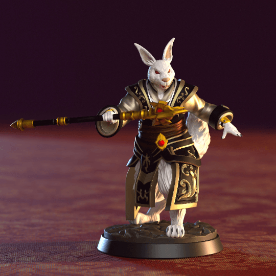 Celeste Harengon Miniature | Rabbit Folk Warrior for Tabletop Gaming | 32mm Scale - Plague Miniatures