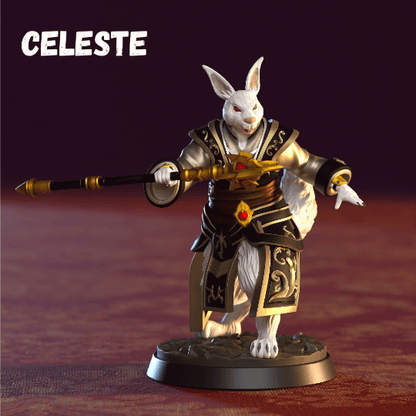 Celeste Harengon Miniature | Rabbit Folk Warrior for Tabletop Gaming | 32mm Scale - Plague Miniatures