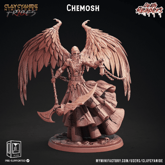 Chemosh Death Reaper Miniature | Winged Harbinger of Doom for Tabletop RPGs | 32mm Scale - Plague Miniatures