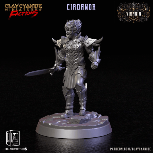 Cirdanor Viseria's Noble Warrior Miniature | 32mm Scale - Plague Miniatures shop for DnD Miniatures