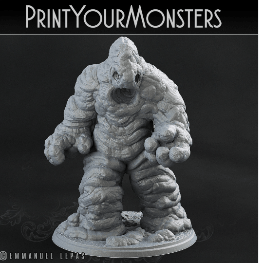 Clay Golem Miniature | Print Your Monsters | Tabletop gaming | DnD Miniature | Dungeons and Dragons, DnD 5e monster miniature - Plague Miniatures shop for DnD Miniatures