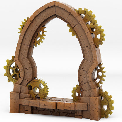 Clockwork Portal Miniature | Temporal Vortex Effect Steampunk Dungeon Terrain Prop | 28mm 32mm Scale - Plague Miniatures