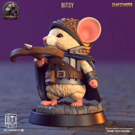 Mini Mice miniature | Comfy Clay Cyanide | Baseco District | DnD Miniature | Dungeons and Dragons, DnD 5e mousefolk mouse miniatures mice - Plague Miniatures shop for DnD Miniatures