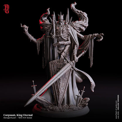 Corpsant, King Eternal | Undead Royalty Gargantuan Boss Monster Miniature | 100mm Base - Plague Miniatures