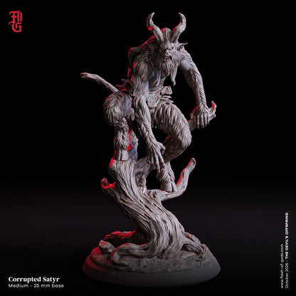 Corrupted Satyr Miniature | Medium Fey Demon Beast Monster Figurine | 32mm Scale - Plague Miniatures