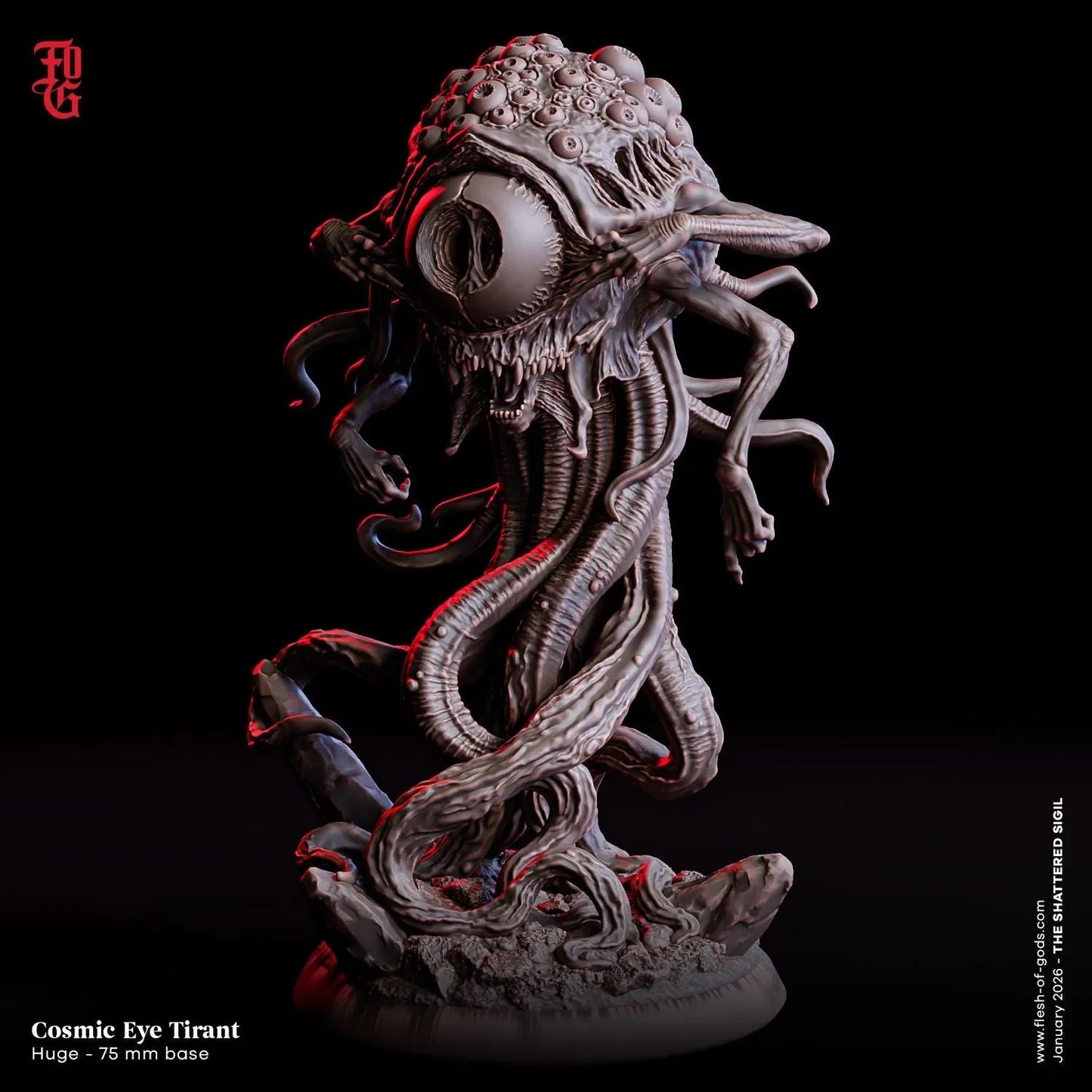 Cosmic Eye Tyrant Miniature | Large Aberration Eye Tyrant Monstrosity Figurine | 75mm Base - Plague Miniatures