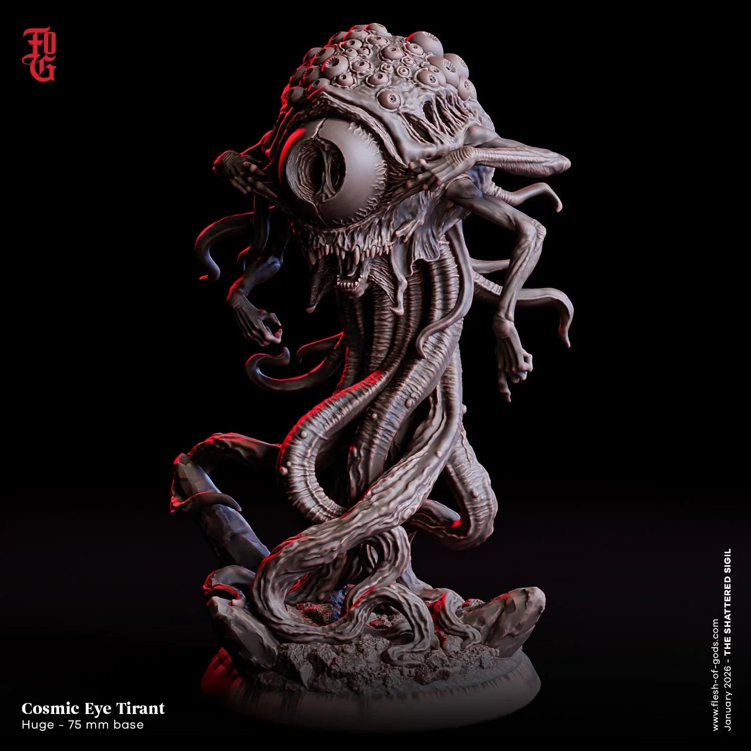 Cosmic Eye Tyrant Miniature | Large Aberration Eye Tyrant Monstrosity Figurine | 75mm Base - Plague Miniatures