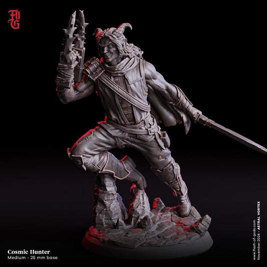 Cosmic Hunter Demon Ranger | Monster Miniature from the Beyond | 32mm Scale or 75mm Scale - Plague Miniatures