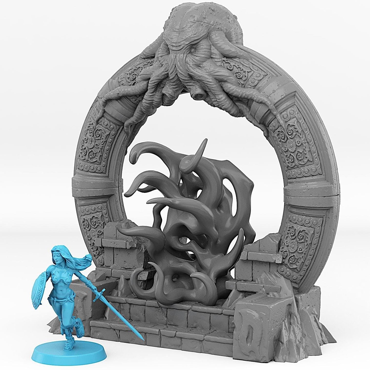 Cthulhu Portal Miniature | Tentacle Effect | Spooky Dungeon Terrain Prop | 28mm or 32mm Scale - Plague Miniatures