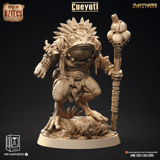 Cueyatl Aztec Miniatures | Mayan Monster Miniatures for DnD | 32mm Scale - Plague Miniatures