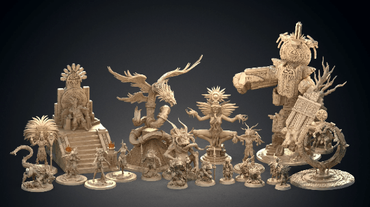 Cueyatl Aztec miniatures | Clay Cyanide | Pantheon of Aztecs | DnD Miniature | Dungeons and Dragons, DnD 5e Aztec theme - Plague Miniatures shop for DnD Miniatures