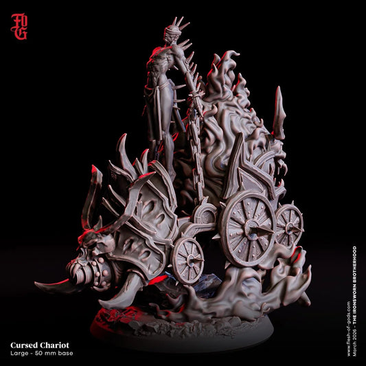 Cursed Chariot Monster Miniature Large Construct Undead Demon | 50mm Base - Plague Miniatures