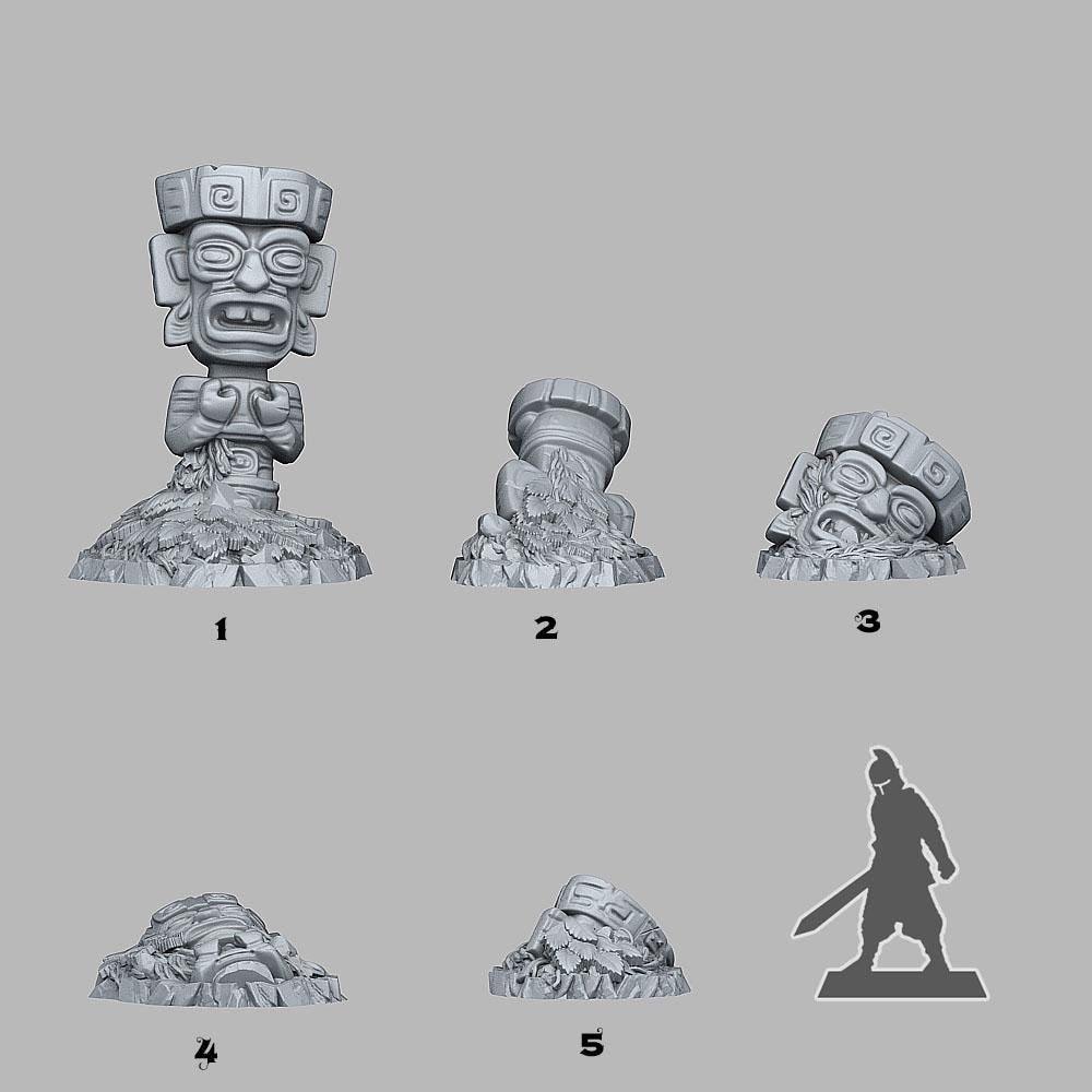 Cursed Jungle Ruin Miniatures | Stone Ruins Wargaming Terrain Set | 28mm or 32mm Scale - Plague Miniatures