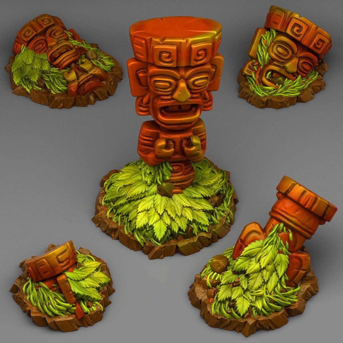 Cursed Jungle Ruin Miniatures | Stone Ruins Wargaming Terrain Set | 28mm or 32mm Scale - Plague Miniatures