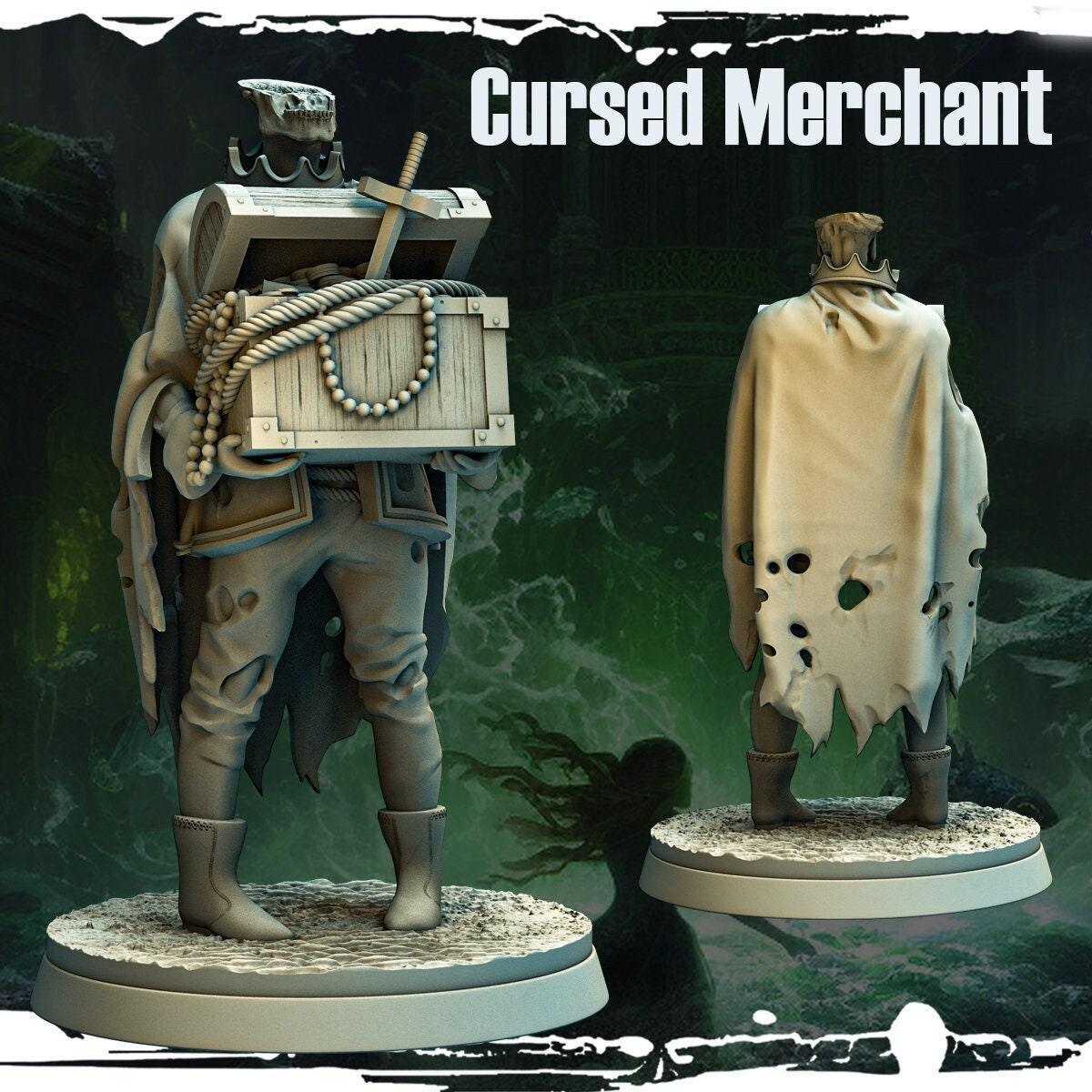 Cursed Merchant NPC Miniature | Skeleton Undead Seafarer | 32mm Scale ...
