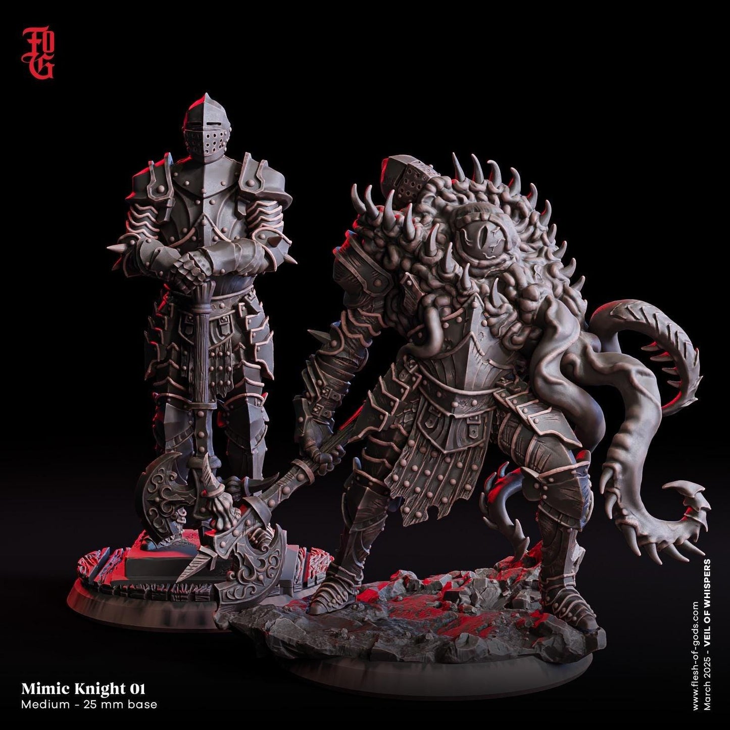 Cursed Sentinel | Mimic Knight DnD Monster Miniature | 32mm Scale - Plague Miniatures