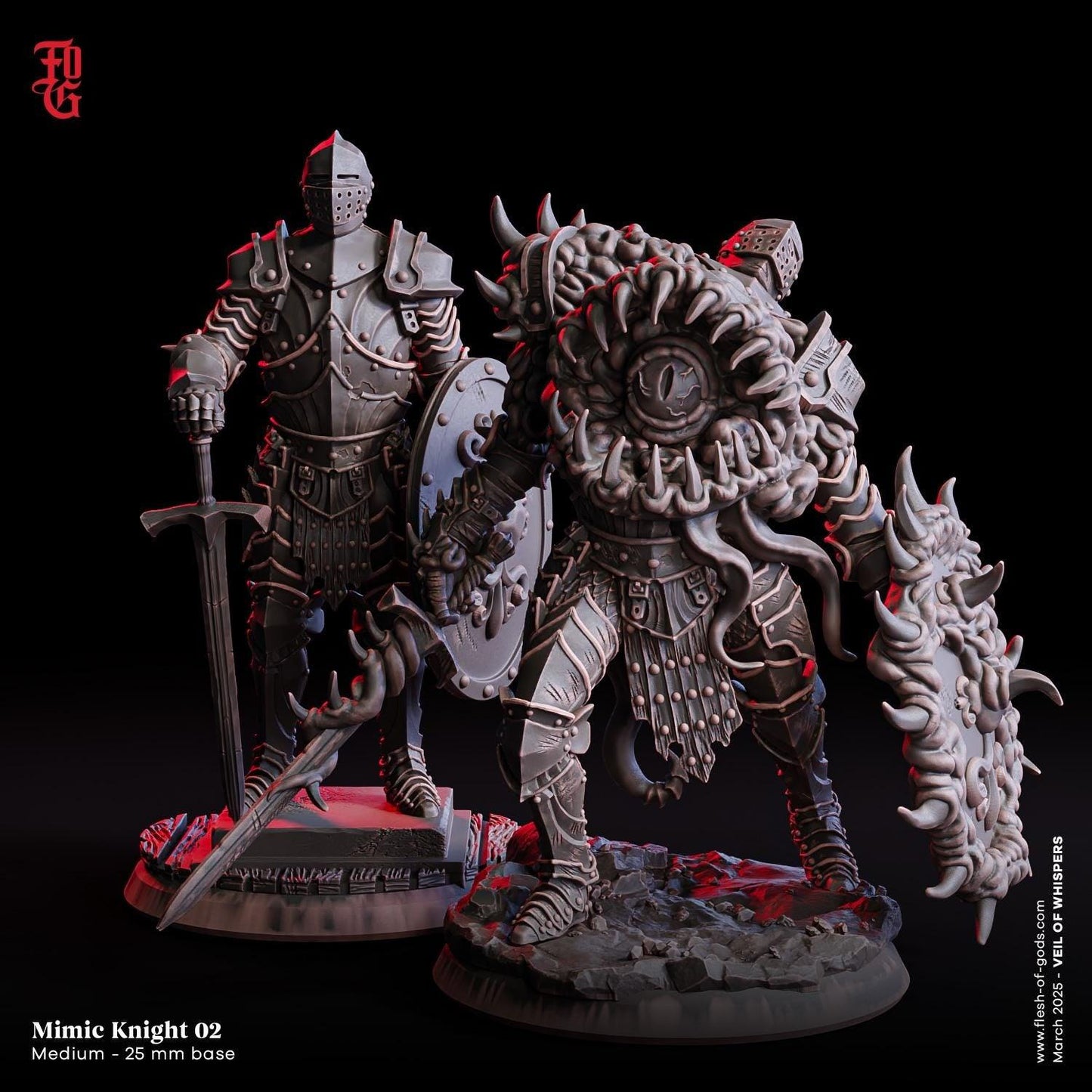 Cursed Sentinel | Mimic Knight DnD Monster Miniature | 32mm Scale - Plague Miniatures