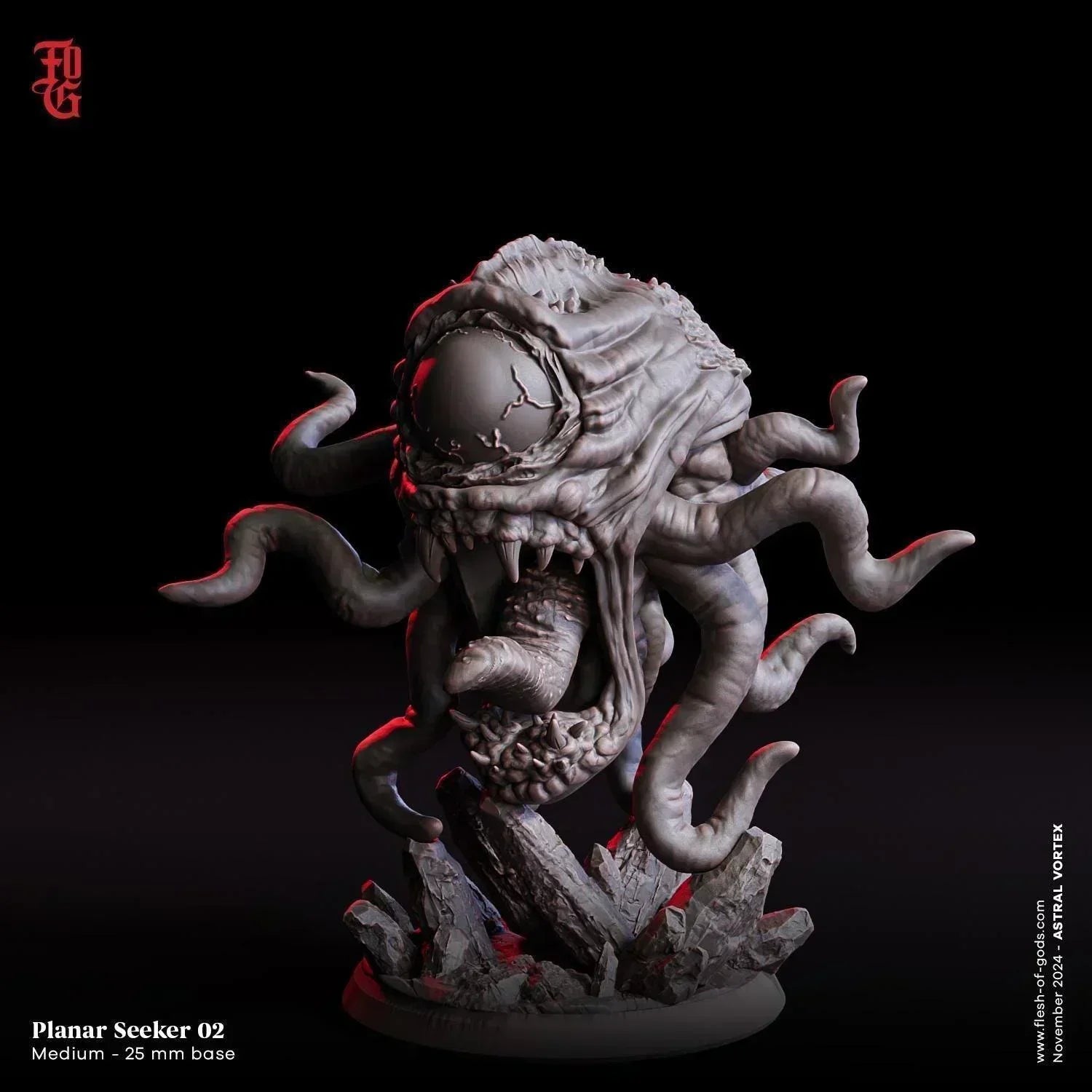 Cyclopean Planar Seeker Miniature | Eldritch Monster from the Void | 32mm Scale - Plague Miniatures