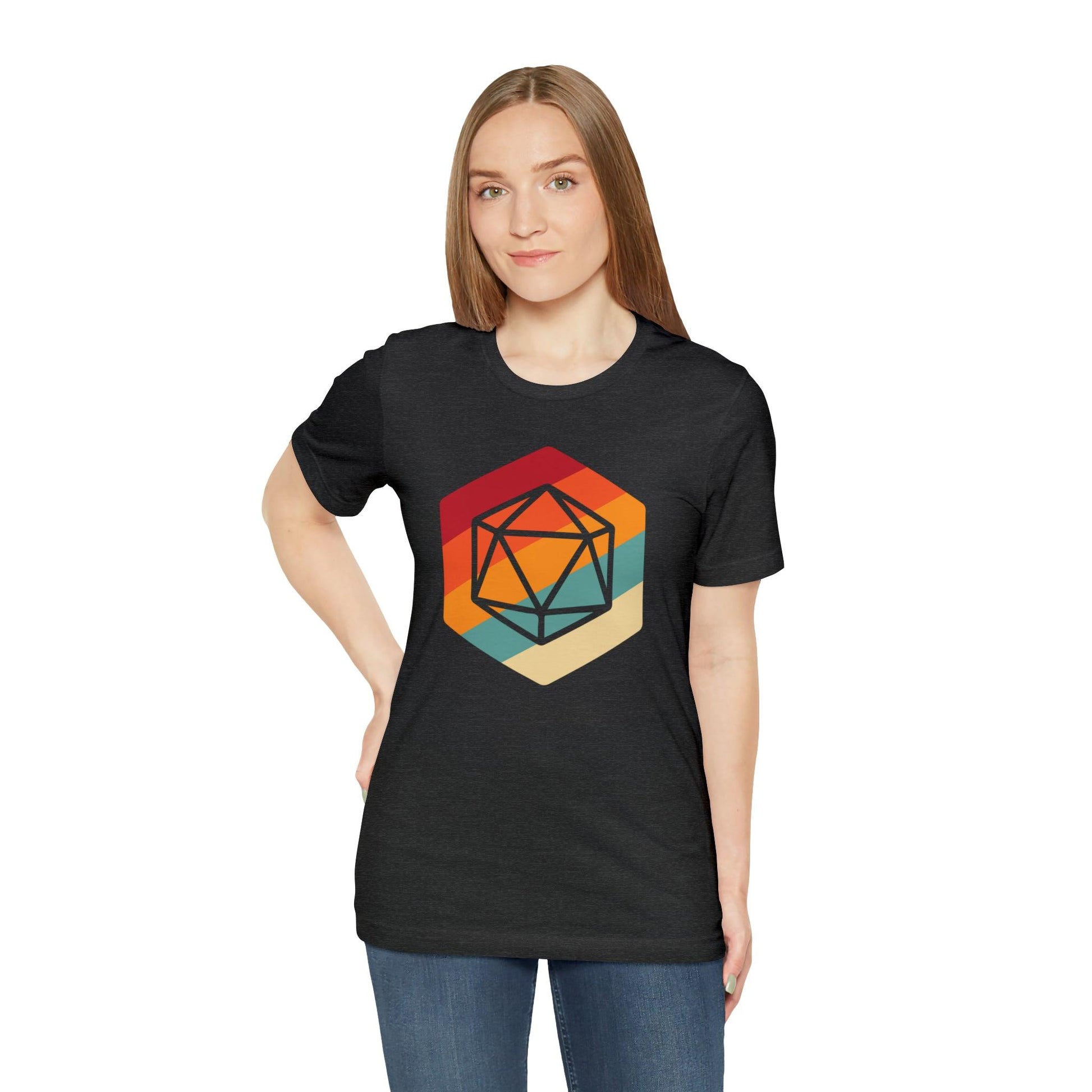 D20 Retro gaming shirt DM gift| | Dungeon Master gift | dnd shirt | ttrpg Nerd tshirt | dungeons and dragons Short Sleeve Tee d20 shirt - Plague Miniatures