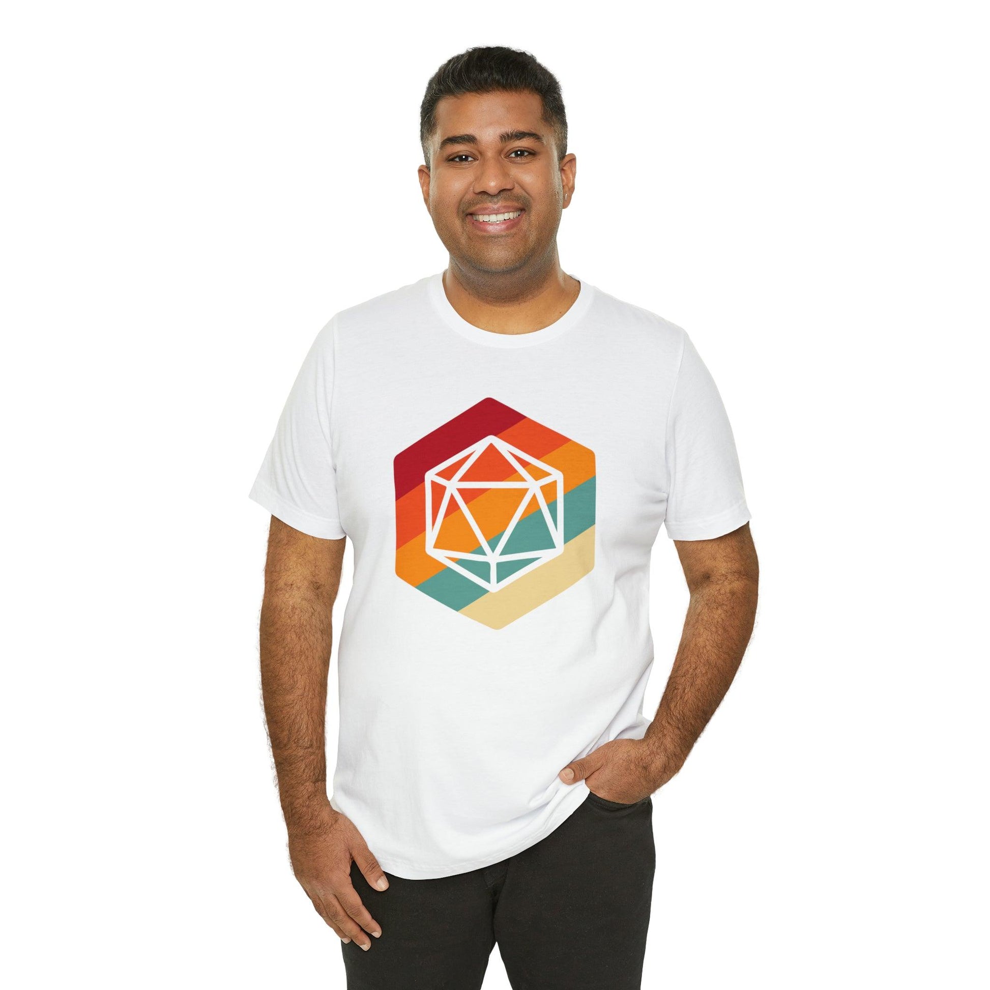 D20 Retro gaming shirt DM gift| | Dungeon Master gift | dnd shirt | ttrpg Nerd tshirt | dungeons and dragons Short Sleeve Tee d20 shirt - Plague Miniatures