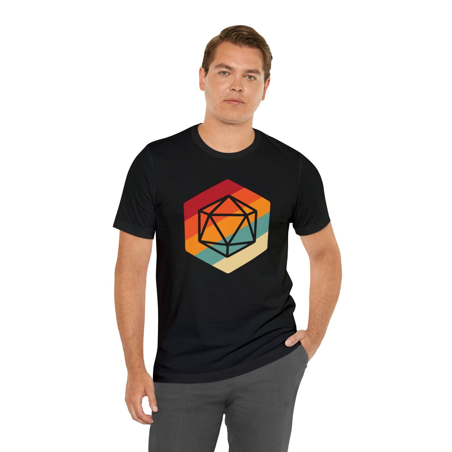 D20 Retro gaming shirt DM gift| | Dungeon Master gift | dnd shirt | ttrpg Nerd tshirt | dungeons and dragons Short Sleeve Tee d20 shirt - Plague Miniatures