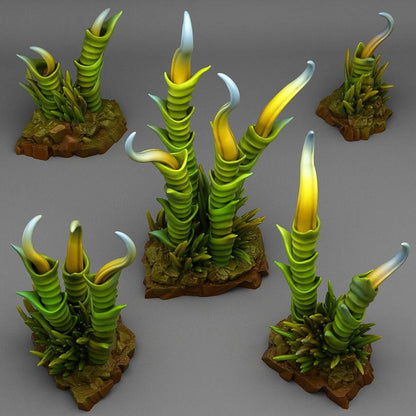 Damned Lilies Plant Miniatures | Wargaming Terrain | 28mm or 32mm Scale - Plague Miniatures