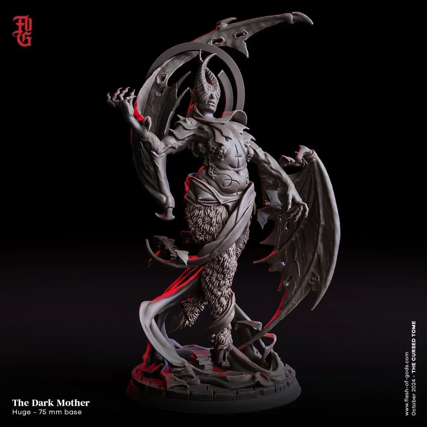 Dark Mother Miniature | Huge Fiend Female Demon Aberration Monster Figurine | 75mm Base - Plague Miniatures