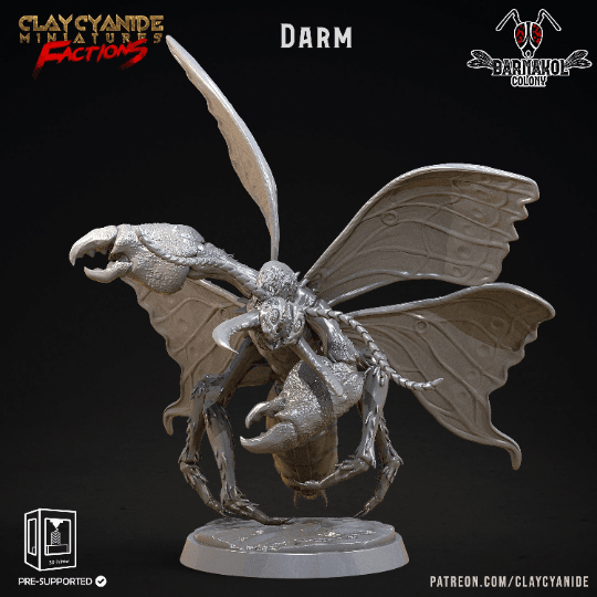 Darm Detailed Insectoid Miniature - Barnakol DnD Miniature 32mm Scale ...