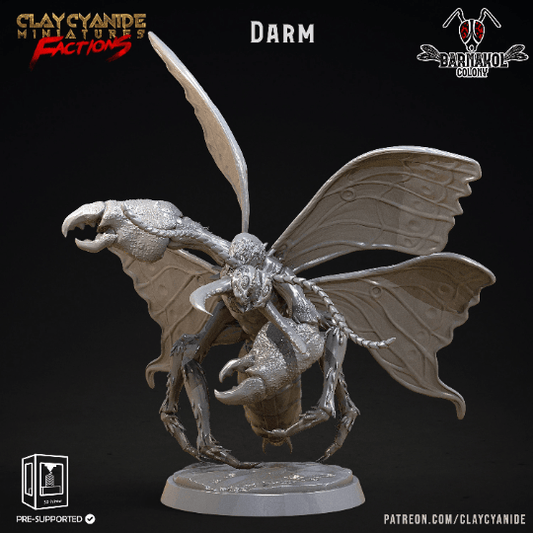 Darm Flying Hive-Mind Insectoid Miniature | 32mm Scale Barnakol Collection - Clay Cyanide - Plague Miniatures shop for DnD Miniatures