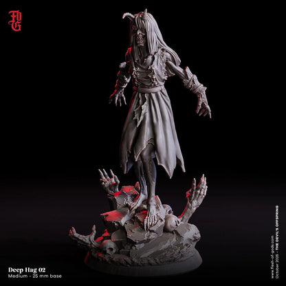 Deep Hag Miniature | Undead Demon Spellcaster Monster Figurine | 32mm Scale - Plague Miniatures