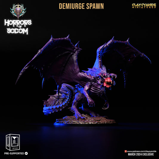 Demiurge Spawn, Demonic Dragon Monstrosity Miniature | 32mm Scale - Plague Miniatures